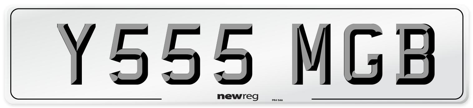 Y555 MGB Number Plate from New Reg
